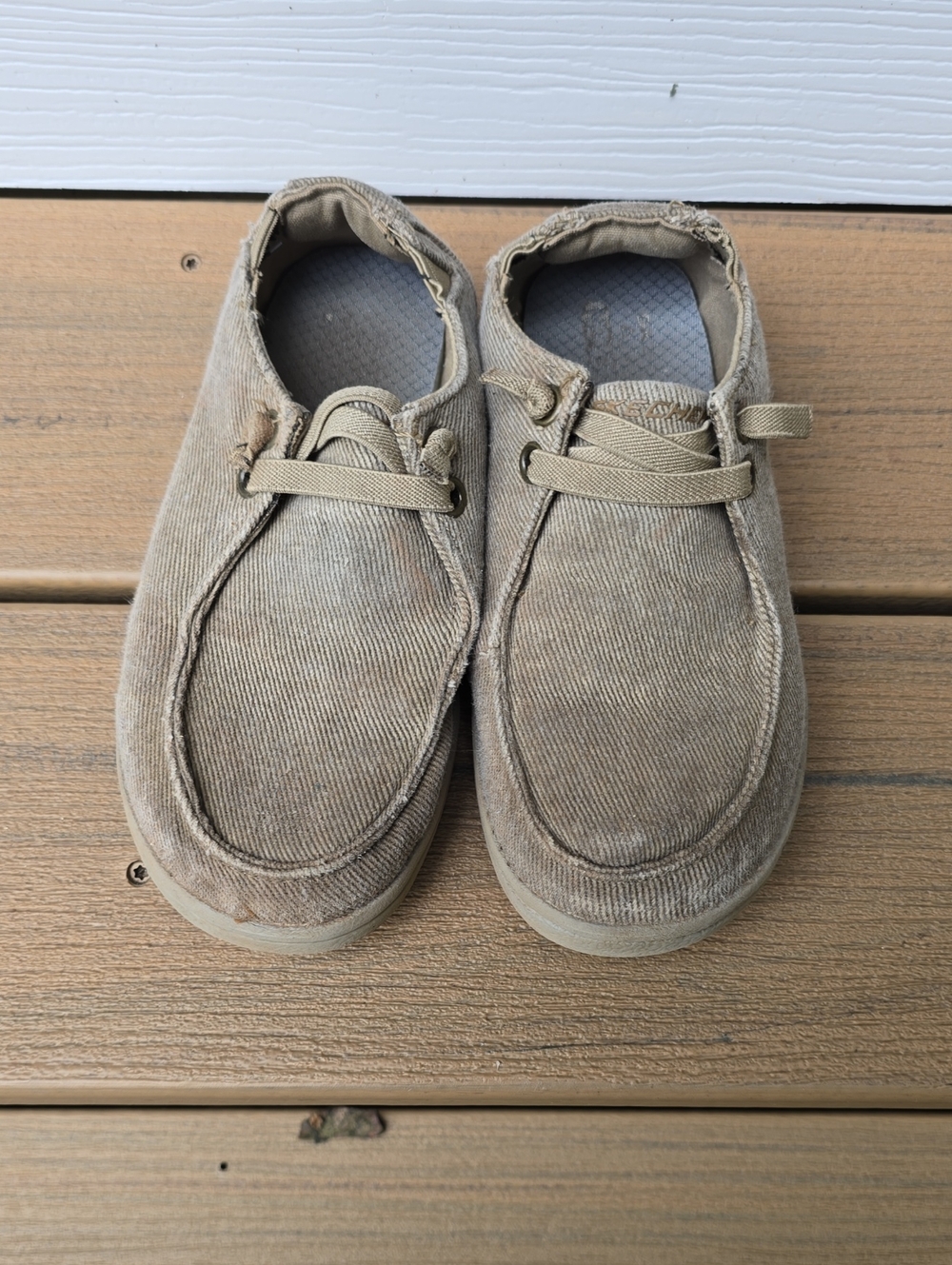 Kids Sketchers Tan Canvas Slip-On Shoes